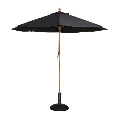 Bolero Round Pulley Umbrella Black - 3m CB517 - Whisk Hospitality - CB517