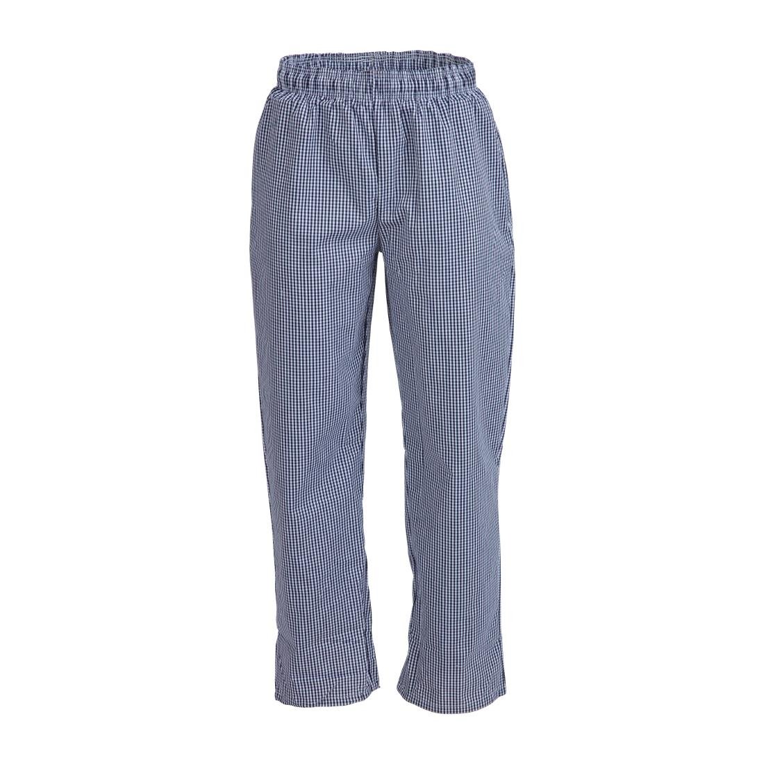 Whites Vegas Small Blue & White Check Trousers Polycotton - Size M B311 - M - Whisk Hospitality - B311-M
