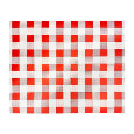 Fiesta Compostable Red Gingham Greaseproof Sheets - 380x310mm (Pack 200) HY782 - Whisk Hospitality - HY782