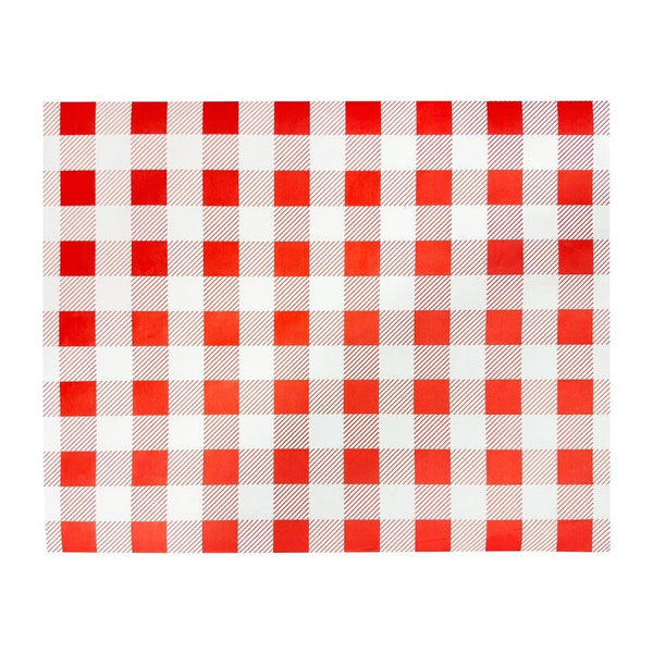 Fiesta Compostable Red Gingham Greaseproof Sheets - 380x310mm (Pack 200) HY782 - Whisk Hospitality - HY782