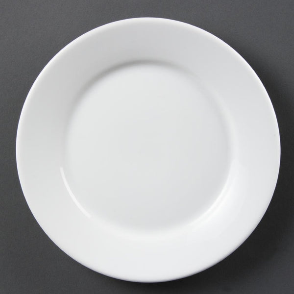 Olympia Whiteware Wide Rimmed Plate - 23cm 9" (Box 12) CB480 - Whisk Hospitality - CB480
