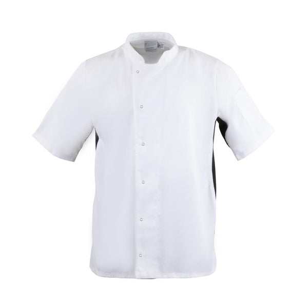 Whites Nevada Chefs Jacket White with Black Contrast - Size L A928 - L - Whisk Hospitality - A928-L