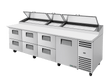 True Refrigeration Pizza Prep Table 15x 1/3 Top Pans 6 Drawers + 1 Solid Swing Door - TPP - AT - 119D - 6 - HC - Whisk Hospitality - TPP-AT-119D-6-HC
