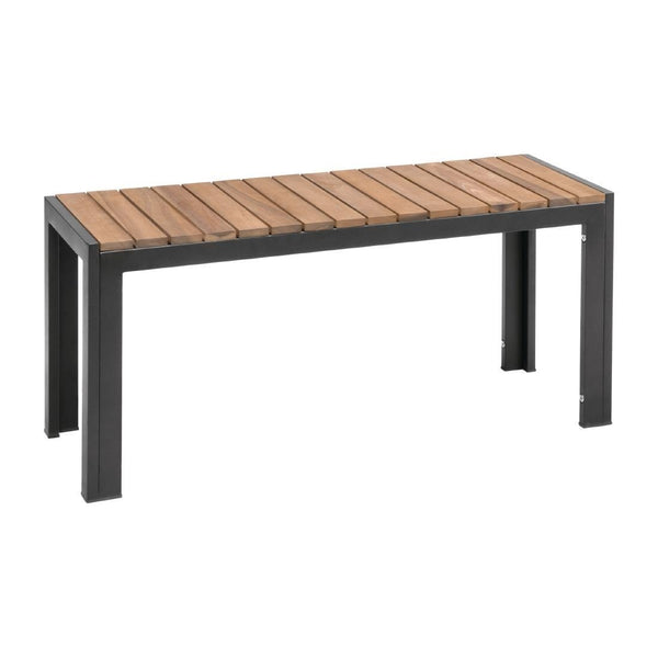 Bolero Steel & Acacia Bench - 1000x350mm (Pack 2) DS154 - Whisk Hospitality - DS154