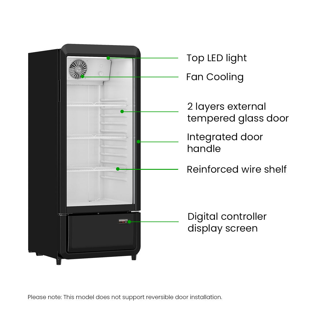 Thermaster Upright Glass Door Beverage Fridge - SDC - 178B - Whisk Hospitality - SDC-178B