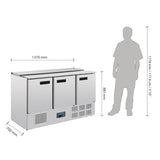 Polar G - Series Saladette Counter Fridge 368Ltr G607 - A - Whisk Hospitality - G607-A