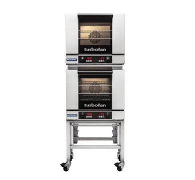 Turbofan E23D32C Half Size Tray Digital Electric Convection Ovens Double Stacked Stainless - Whisk Hospitality - E23D3/2C