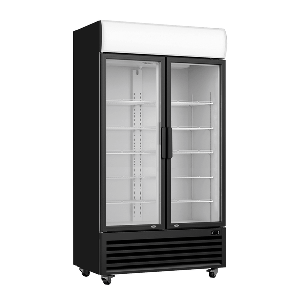 Thermaster Large Two Glass Door Colourbond Upright Drink Fridge LG-1200BP - Whisk Hospitality - LG-1200BP