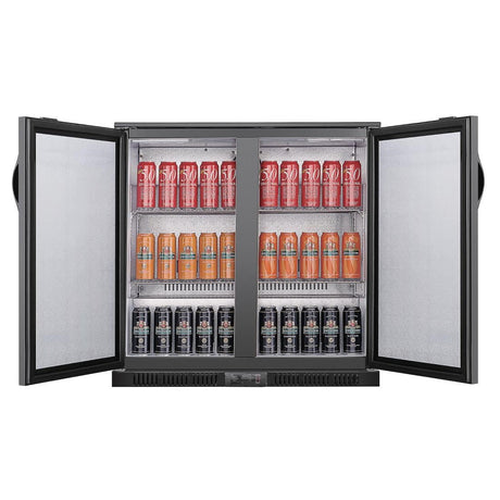 Polar G - Series Back Bar Cooler with Double Solid Hinged Doors Black - 850mm GE998 - A - Whisk Hospitality - GE998-A