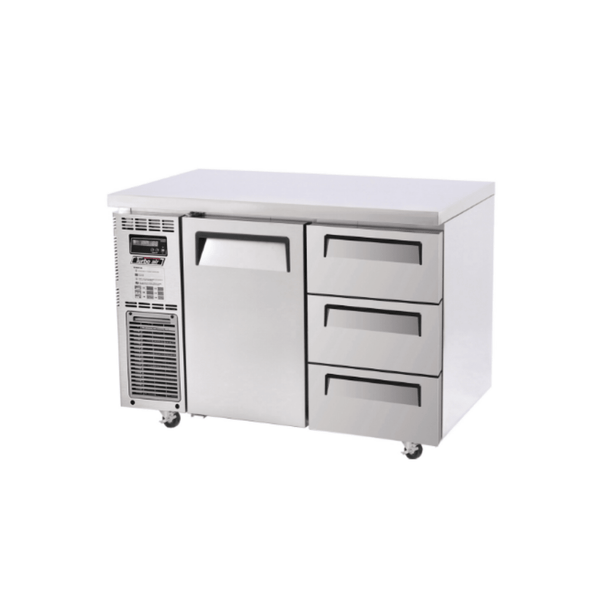 Turbo Air 1 Door 3 Drawer Undercounter Freezer 1200mm KUF12-3D-3-N - Whisk Hospitality - KUF12-3D-3-N