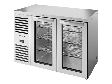 True Refrigeration Bar Refrigerator Stainless Steel Ext 2 Glass Swing Doors - TBR48 - RISZ1 - L - S - GG - 2 - Whisk Hospitality - TBR48-RISZ1-L-S-GG-2