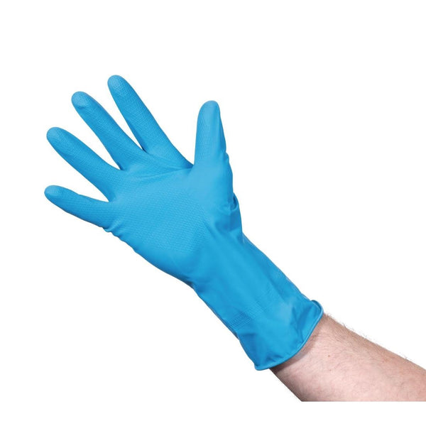 Jantex Household Gloves Blue - Size M (Pair) F953 - M - Whisk Hospitality - F953-M