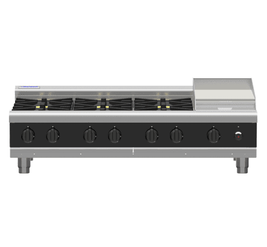 Waldorf Bold Rnlb8806G B 1200Mm Gas Cooktop Low Back Version Bench Model - Whisk Hospitality - RNLB8806G-B