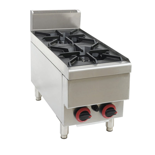 GASMAX Benchtop Natural Gas 2 Burner Cooktop w/ Splashback JUS - TR - 2B - Whisk Hospitality - JUS-TR-2B