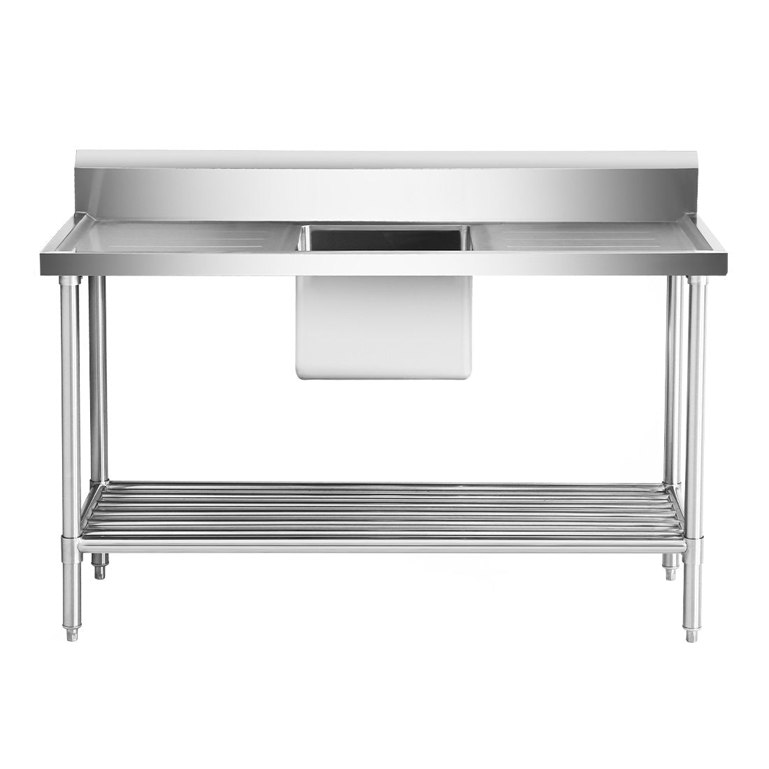 Single Centre Sink Bench & Pot Undershelf SSB6 - 1500C/A - Whisk Hospitality - SSB6-1500C/A