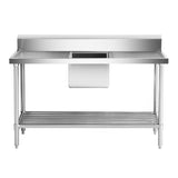 Single Centre Sink Bench & Pot Undershelf SSB6 - 1500C/A - Whisk Hospitality - SSB6-1500C/A