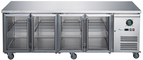 FED - X Four Glass Door Bench Fridge - XUB7C22G4V - Whisk Hospitality - XUB7C22G4V