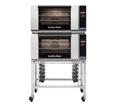 Turbofan E27T3 Full Size Electric Convection Ovens Touch Screen Control Double Stacked 2 - Whisk Hospitality - E27T3/2C