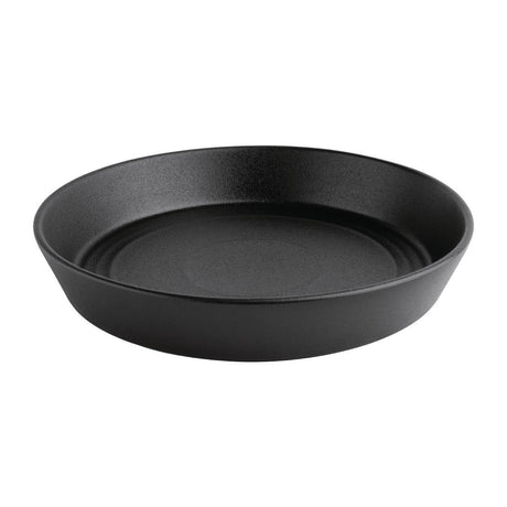 Olympia Cavolo Textured Black Flat Round Bowl - 220mm (Box 4) FD907 - Whisk Hospitality - FD907