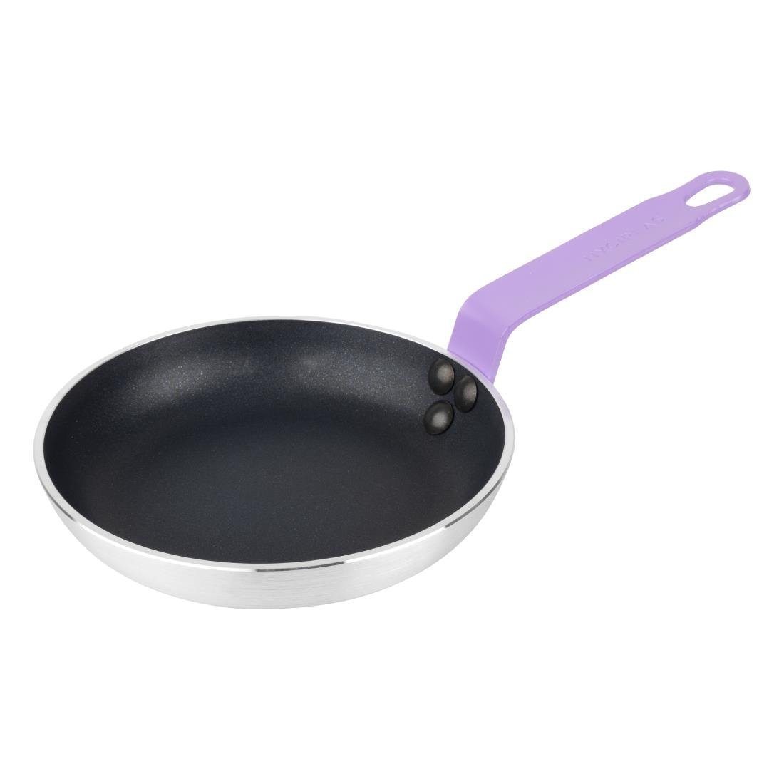 Hygiplas Frypan Aluminium Non - stick Teflon Platinum Plus Purple Handle - 200x40mm HT967 - Whisk Hospitality - HT967