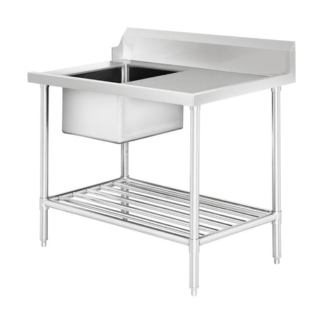 Left Inlet Single Sink Dishwasher Bench SSBD7 - 1200L/A - Whisk Hospitality - SSBD7-1200L/A