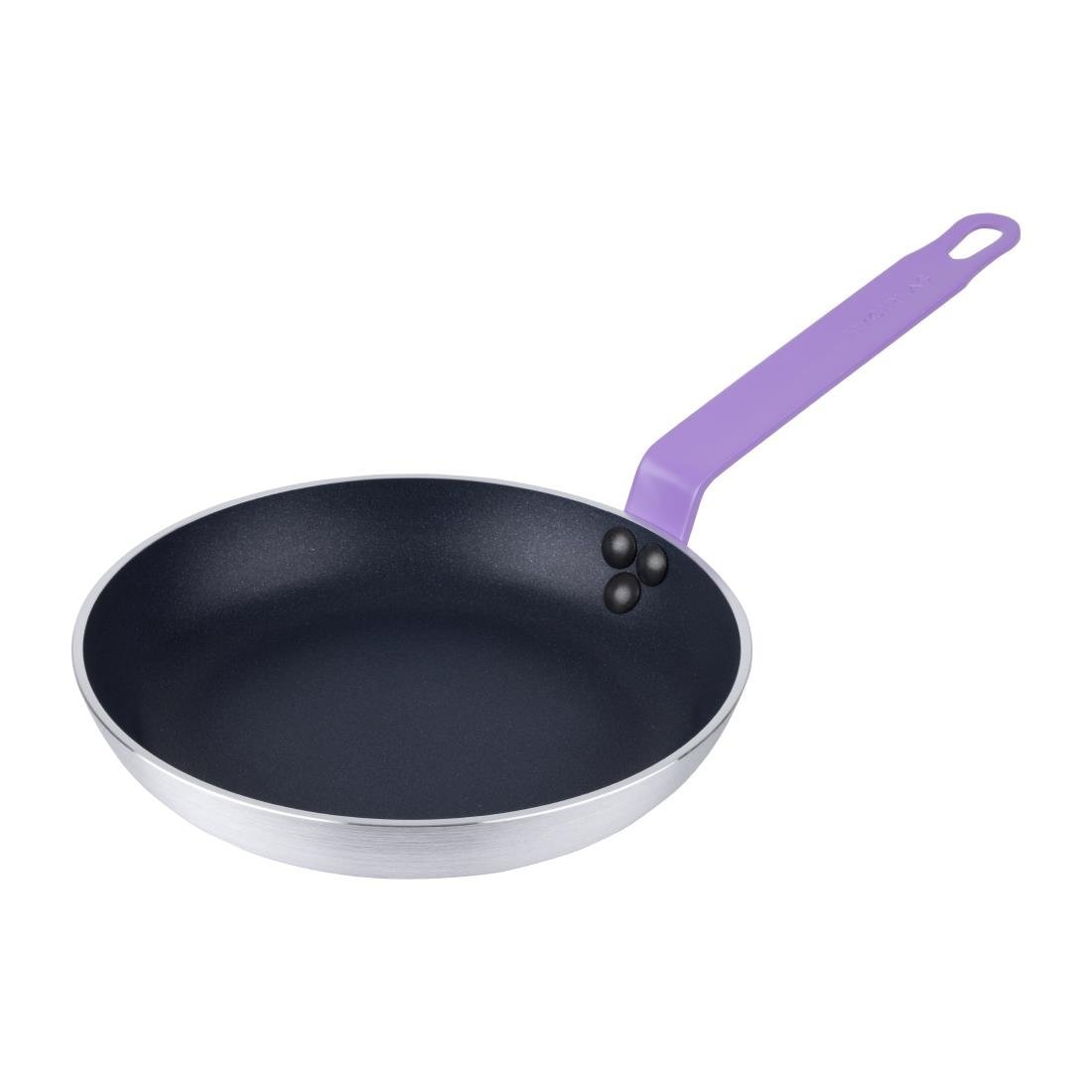 Hygiplas Frypan Aluminium Non - stick Teflon Platinum Plus Purple Handle 240x40mm HT968 - Whisk Hospitality - HT968
