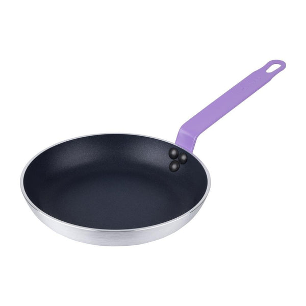 Hygiplas Frypan Aluminium Non - stick Teflon Platinum Plus Purple Handle 240x40mm HT968 - Whisk Hospitality - HT968