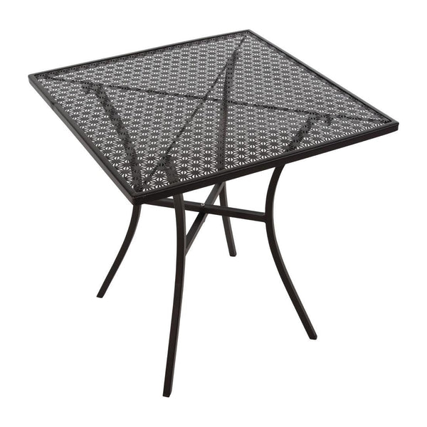 Bolero Black Steel Patterned Bistro Table 700mm Square GG706 - Whisk Hospitality - GG706
