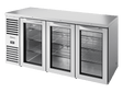 True Refrigeration Bar Refrigerator Stainless Steel Ext 3 Glass Swing Doors - TBR72 - RISZ1 - L - S - GGG - 2 - Whisk Hospitality - TBR72-RISZ1-L-S-GGG-2