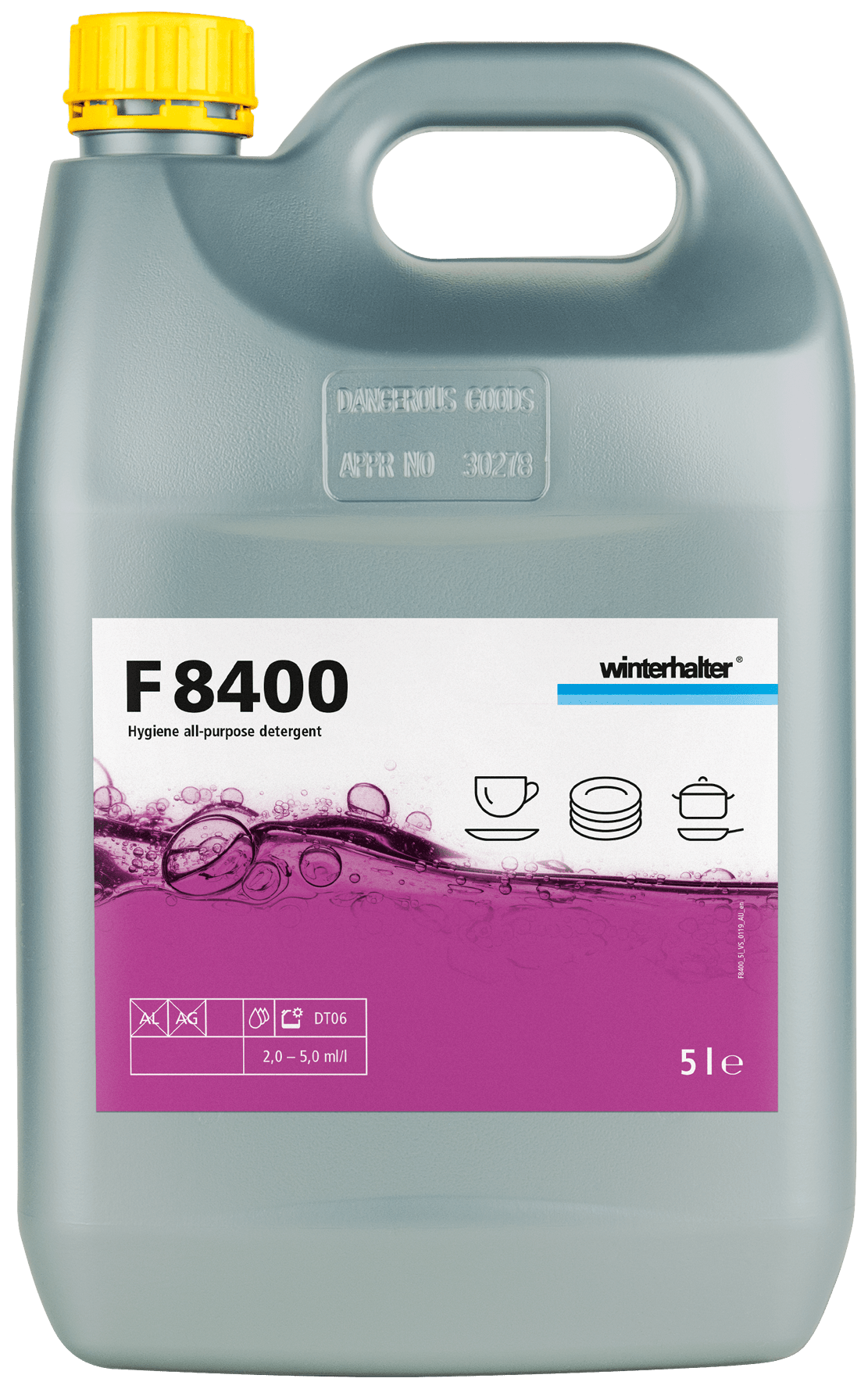Winterhalter F8400 Heavy Duty Dishwashing Detergent 2x5 Litre - Whisk Hospitality - 20006969