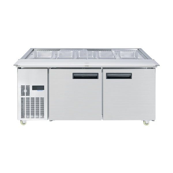 Thermaster Two Door Cold Bench Salad Station 5x1/1 GN Pans - PG180FA - XB - Whisk Hospitality - PG180FA-XB