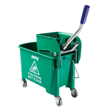 Jantex Mop Bucket & Side Wringer Green - 15ltr GK689 - Whisk Hospitality - GK689