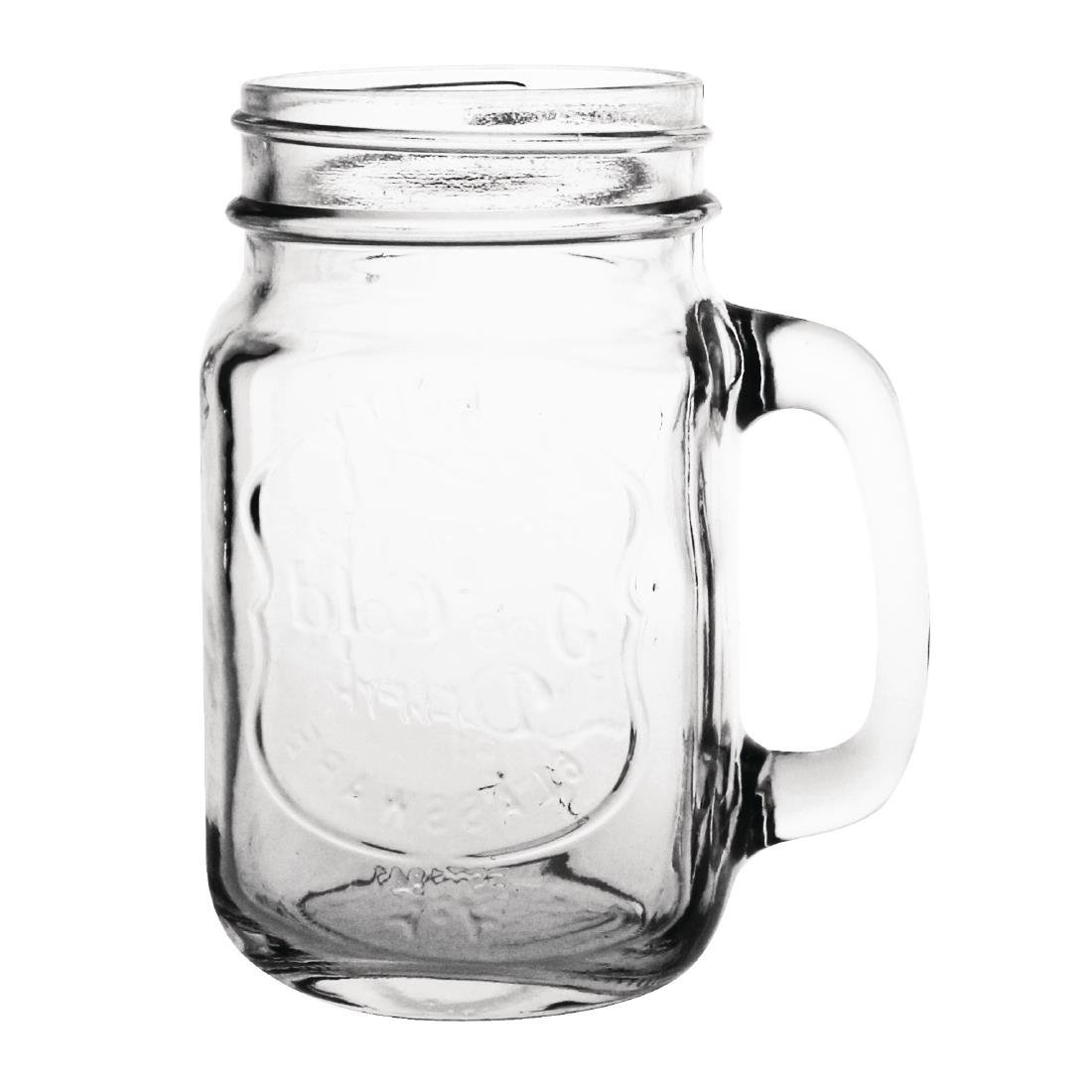 Olympia Handled Drinking Jar Printed "Ice Cold Drink" - 470ml (Box 12) CM698 - Whisk Hospitality - CM698