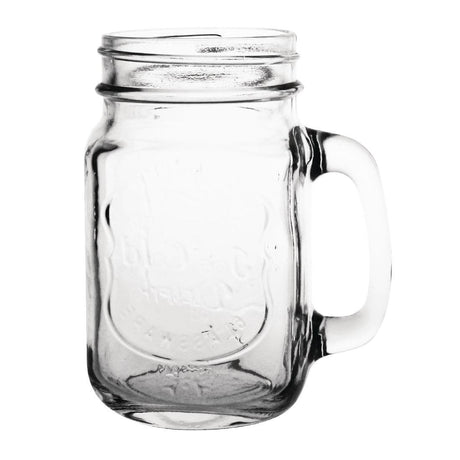 Olympia Handled Drinking Jar Printed "Ice Cold Drink" - 470ml (Box 12) CM698 - Whisk Hospitality - CM698