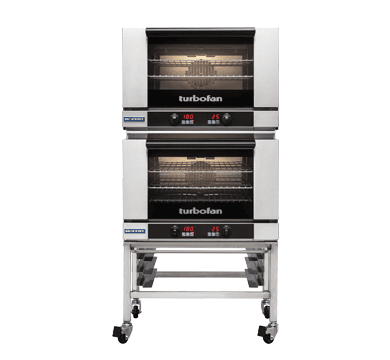 Turbofan E27D32C Full Size Tray Digital Electric Convection Ovens Double Stacked Stainless - Whisk Hospitality - E27D3/2C