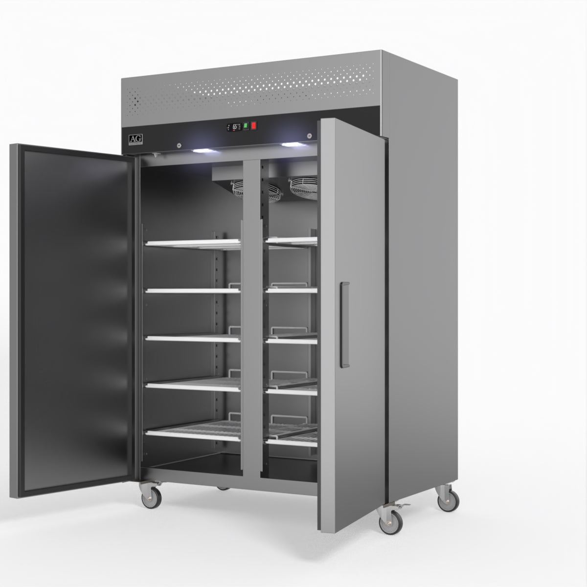 AG 1000 Litre Upright Double Stainless Steel Door Freezer GNX1000BT - Whisk Hospitality - GNX1000BT