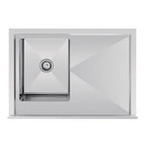 Vogue Single Bowl Sink L/H Drainer - 1000mm x 700mm (90mm Drain) HC913 - Whisk Hospitality - HC913