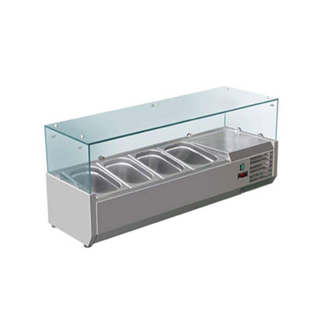FED - X Flat Glass Salad Bench - XVRX1200/380 - Whisk Hospitality - XVRX1200/380