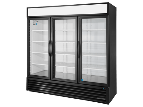 True Refrigeration Upright Retail Merchandiser Refrigerator 3 Full Glass Swing Doors - GDM - 72 - HC - TSL01 - Whisk Hospitality - GDM-72-HC-TSL01