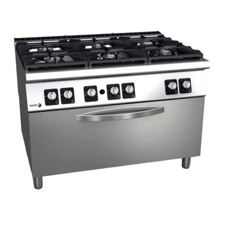 Fagor Kore 900 Series Gas 6 Burner with Gas Oven - C - G961OPH - Whisk Hospitality - C-G961OPH