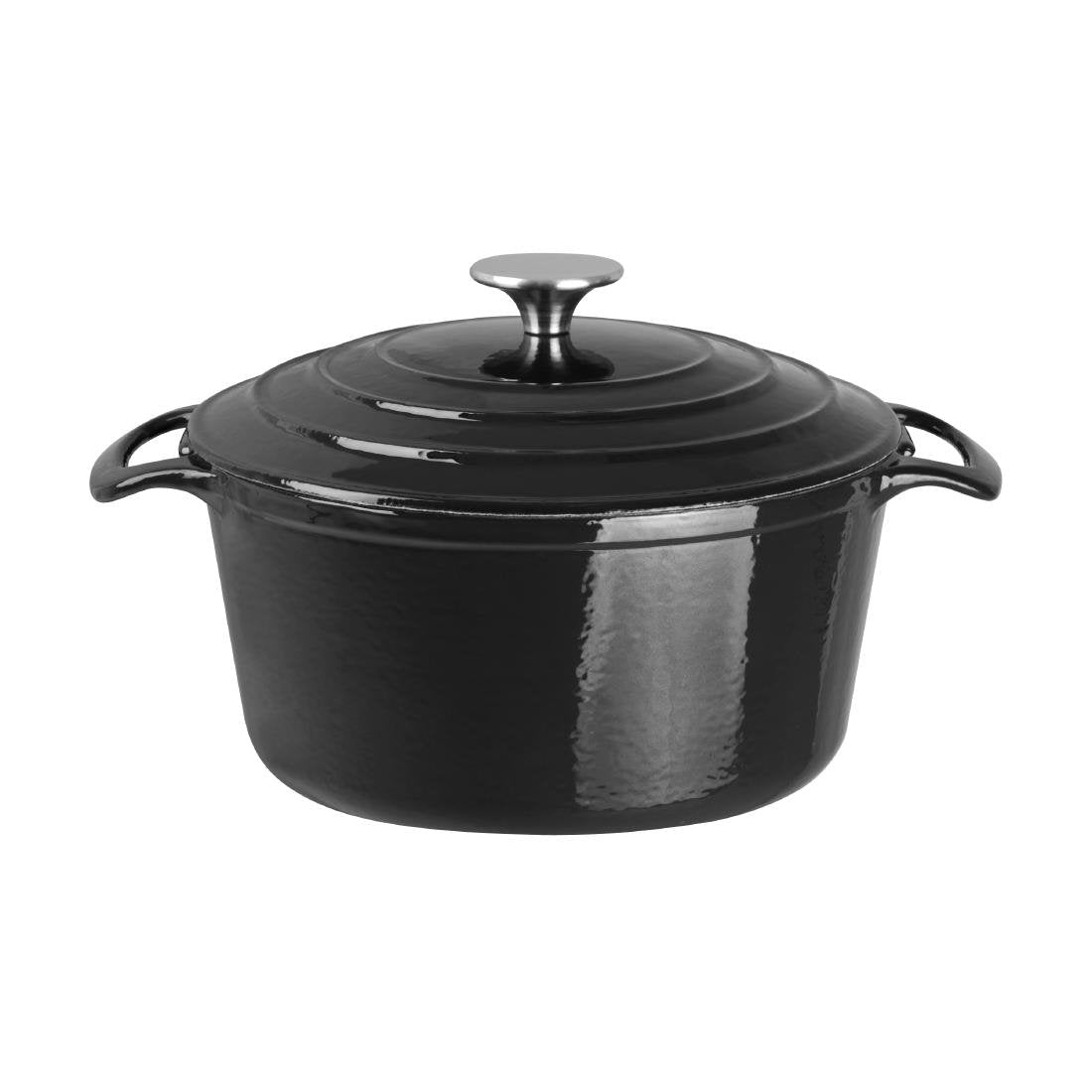 Vogue Round Casserole Black - 4Ltr 235mm GH301 - Whisk Hospitality - GH301