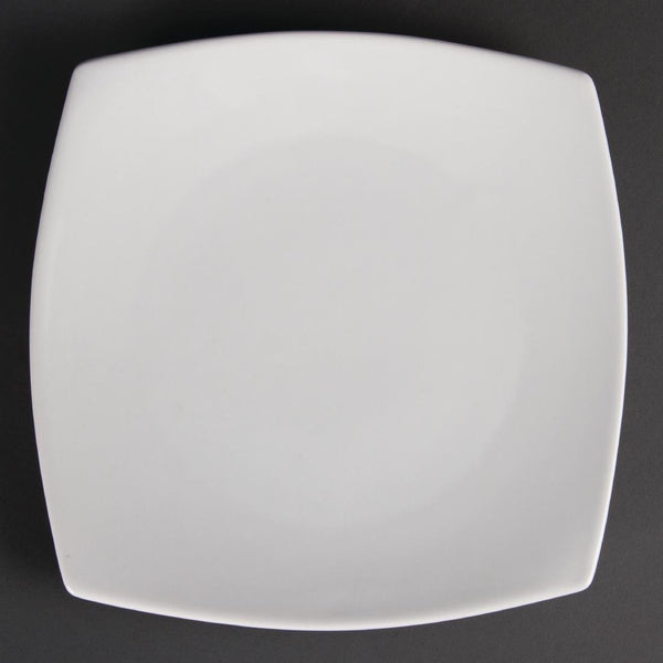 Olympia Whiteware Rounded Square Plate - 24cm 9 1/2" (Box 12) U170 - Whisk Hospitality - U170