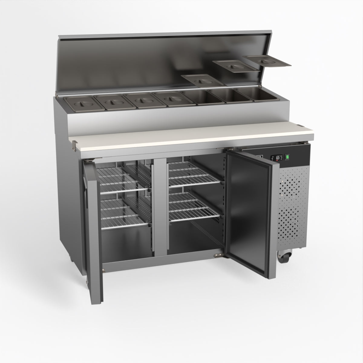 AG 2 Door Saladette Fridge €“ Fits 7 x 1/3 GN Trays SH2000 - 700 - Whisk Hospitality - SH2000-700