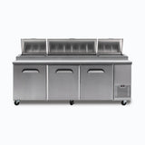 Bromic Pizza Prep Fridge - 3 Doors - 2370mm - 12 Pans - Whisk Hospitality - PP2370