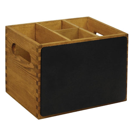 Olympia Utensil Holder with Chalkboard Side - 150(h)x210(w)150(d)mm GM243 - Whisk Hospitality - GM243