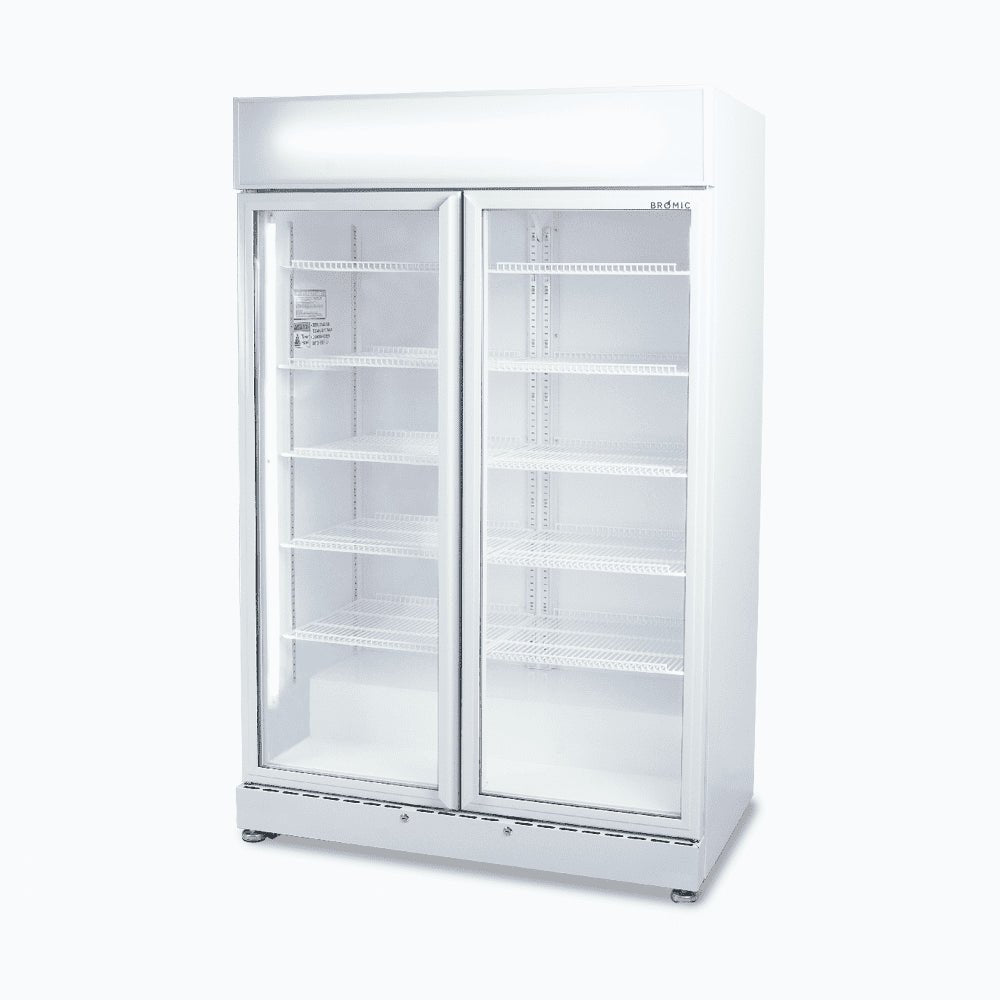 Bromic Upright Display Fridge - 885L - 2 Doors - Flat Glass - White GM0900LWECO - NR - Whisk Hospitality - GM0900LWECO-NR