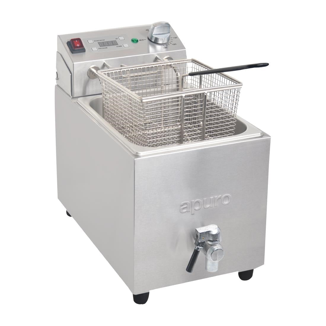 Apuro Single Fryer with Timer - 1x8Ltr - 2.9kW FC374 - A - Whisk Hospitality - FC374-A