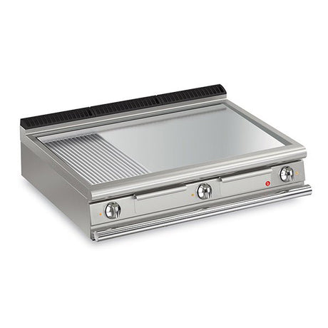 BARON 3 Burner Electric Fry Top With 2/3 Smooth 1/3 Ribbed Chrome Plate And Thermostatic Control - Whisk Hospitality - Q90FT/E1225