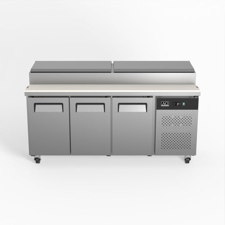 AG 3 Door Saladette Fridge €“ Fits 8 x 1/3 GN Trays SH3000 - 700 - Whisk Hospitality - SH3000-700