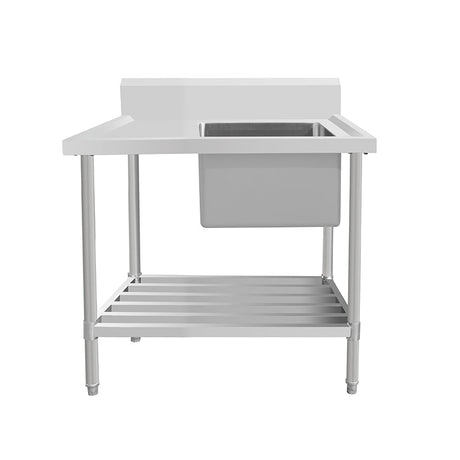 Work Bench - Single Sink with Pipe Undershelf - Right sink / 700 / ASS-0970R - Whisk Hospitality - 622307